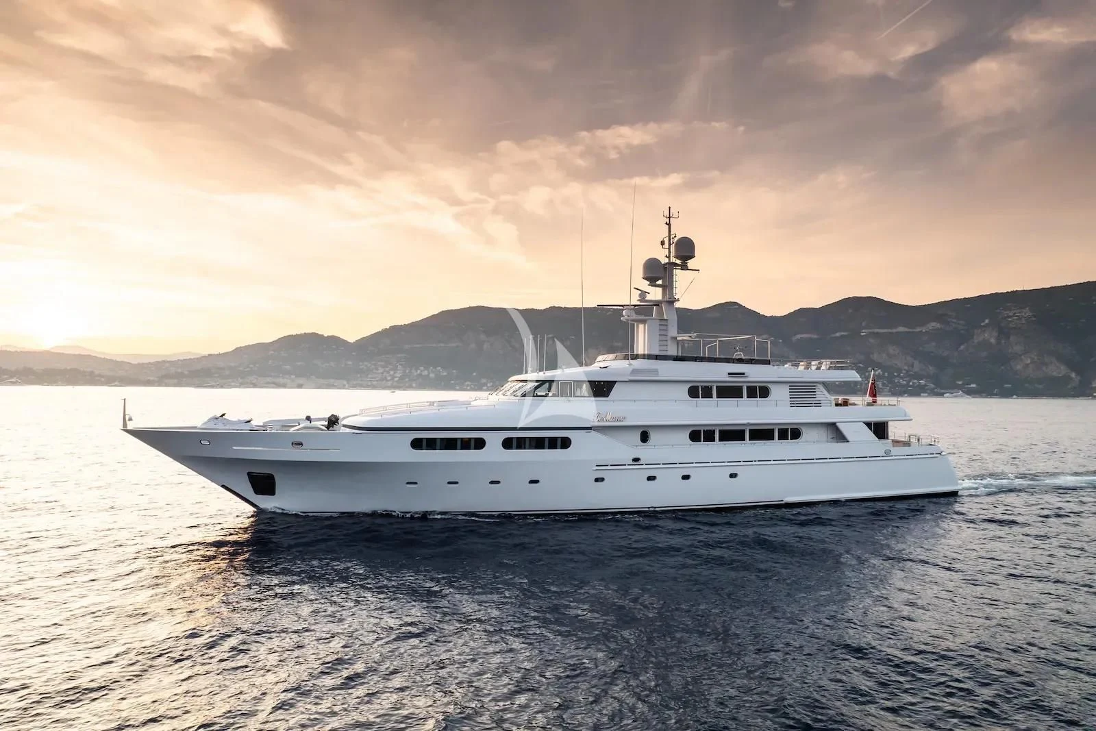 a white yacht in the water aboard TE MANU Yacht for Charter