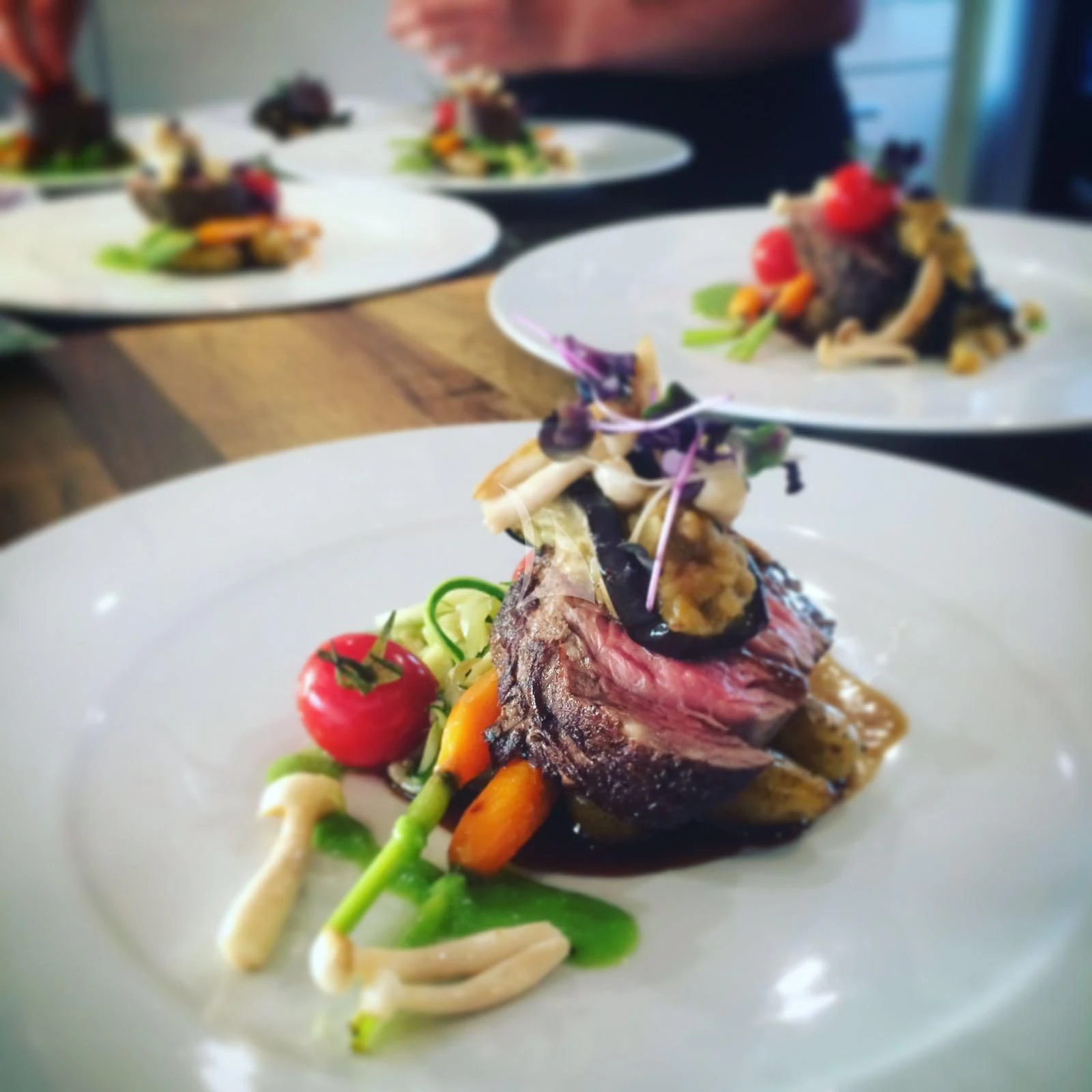 a plate of food aboard TENACITY Yacht for Sale