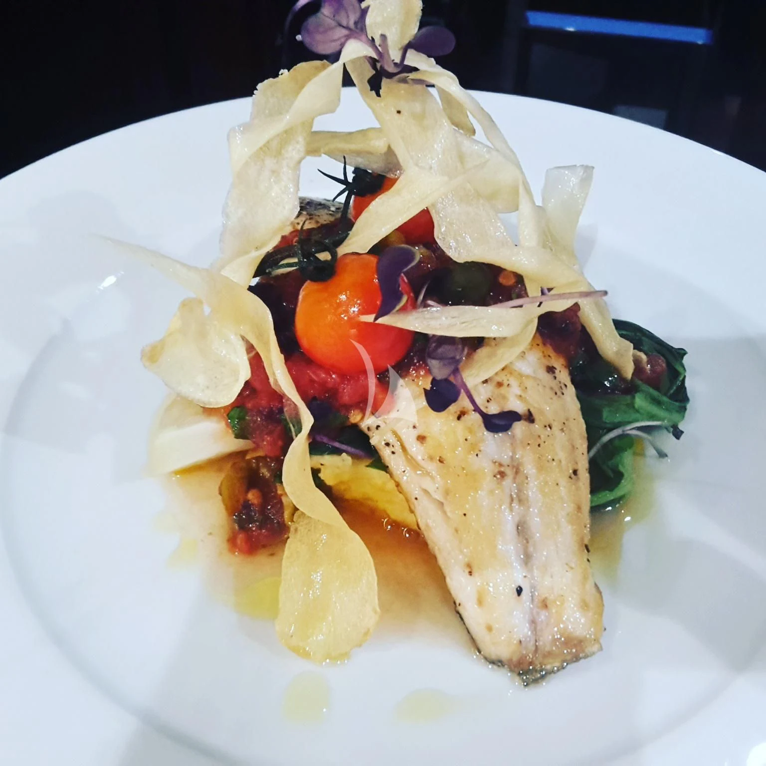 a plate of food aboard TENACITY Yacht for Sale