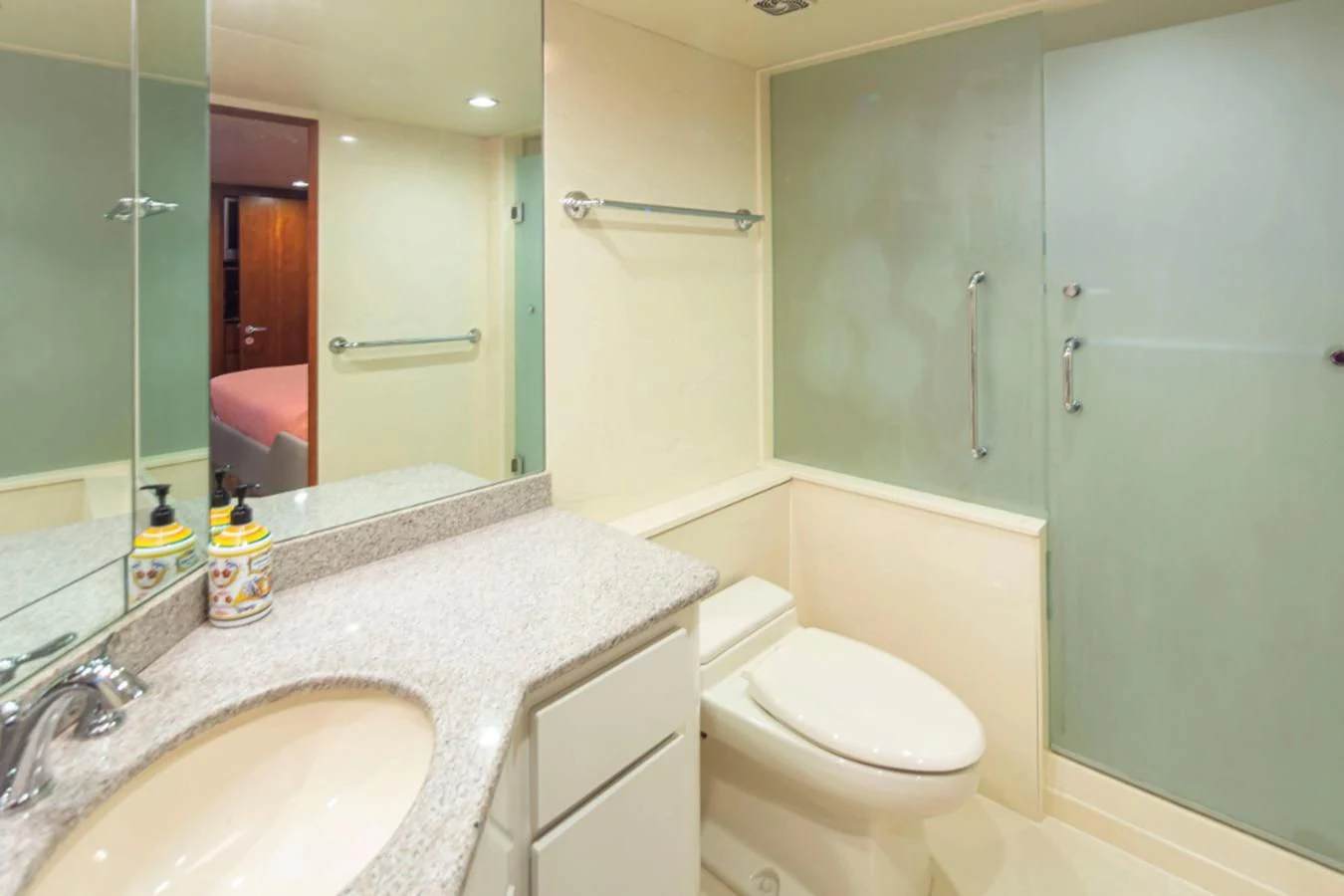 a bathroom with a sink and a toilet aboard GOLDEN EAGLE Yacht for Sale