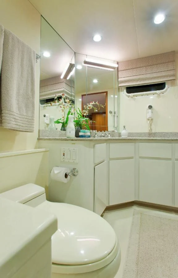 a bathroom with a sink and a toilet aboard GOLDEN EAGLE Yacht for Sale