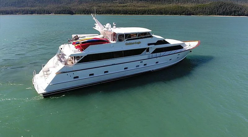 a boat in the water aboard GOLDEN EAGLE Yacht for Sale