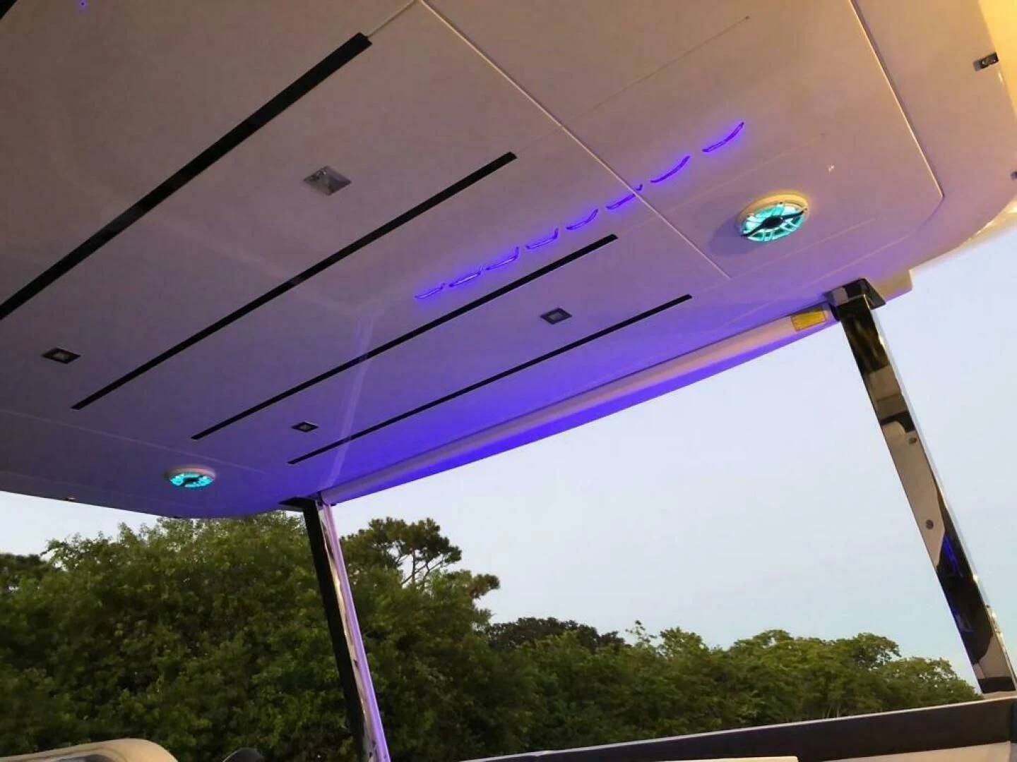 a close-up of a window aboard GODSPEED Yacht for Sale