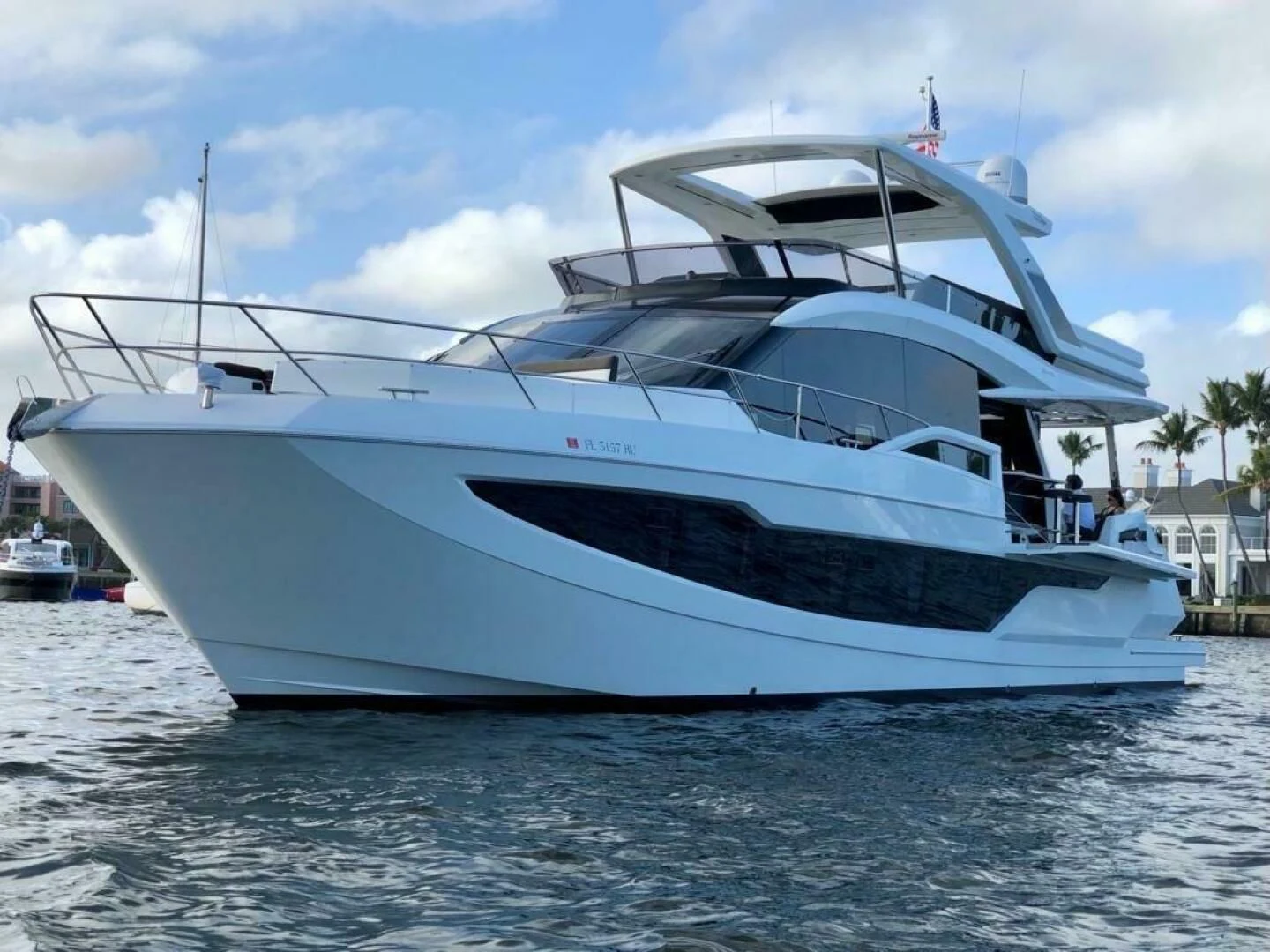 a large white yacht aboard GODSPEED Yacht for Sale
