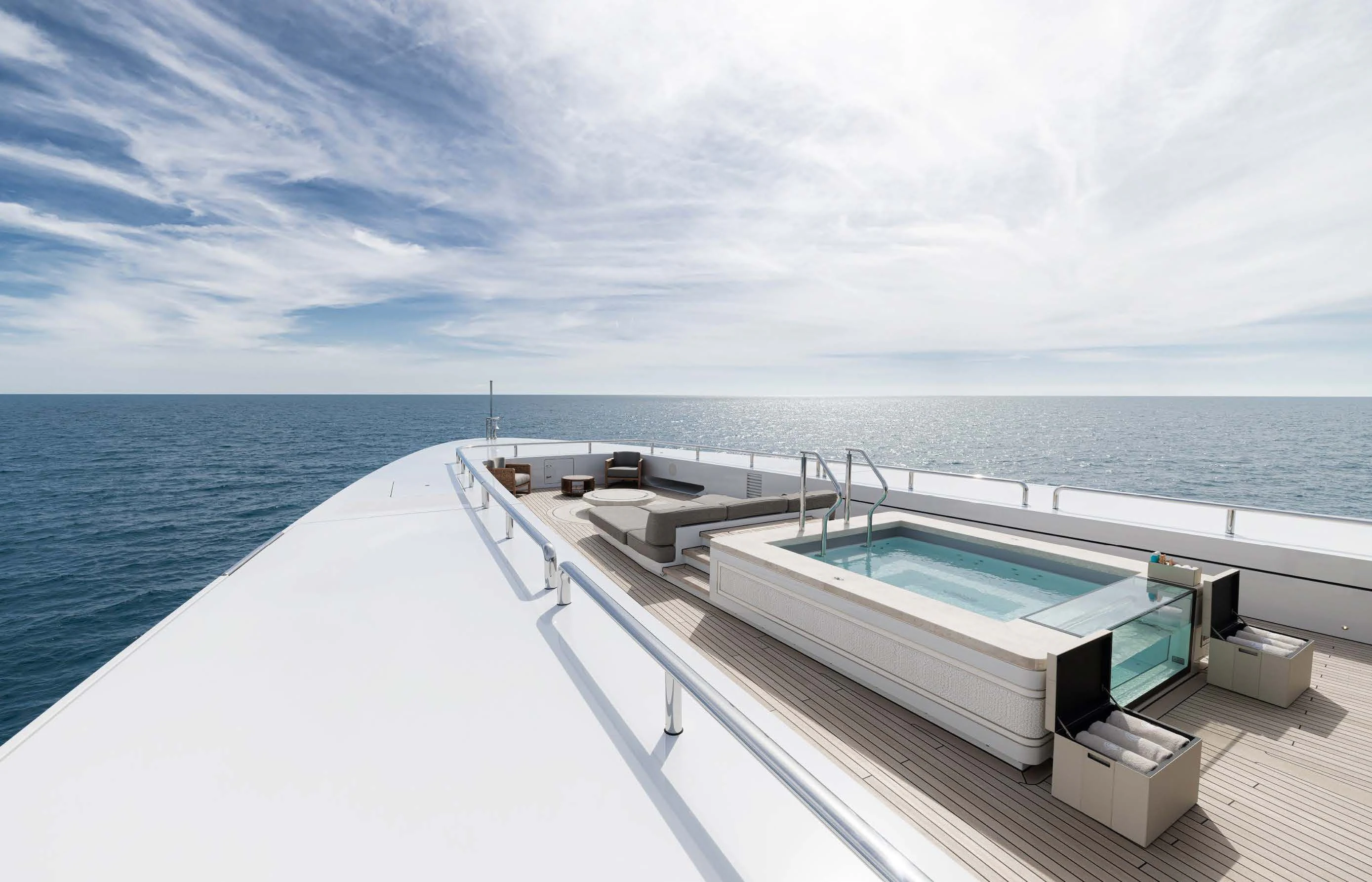 a large white boat on a body of water aboard ENERGY Yacht for Sale