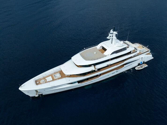 a white yacht in the water aboard ENERGY Yacht for Sale