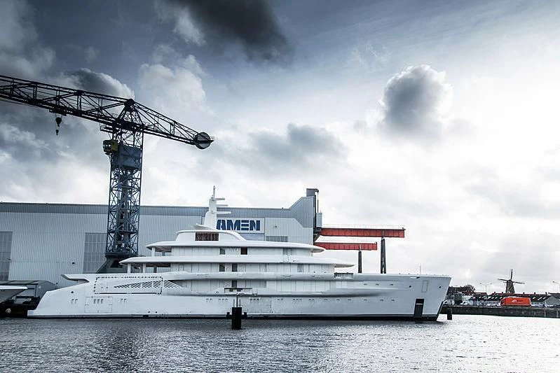 a large white ship in the water aboard ENERGY Yacht for Sale