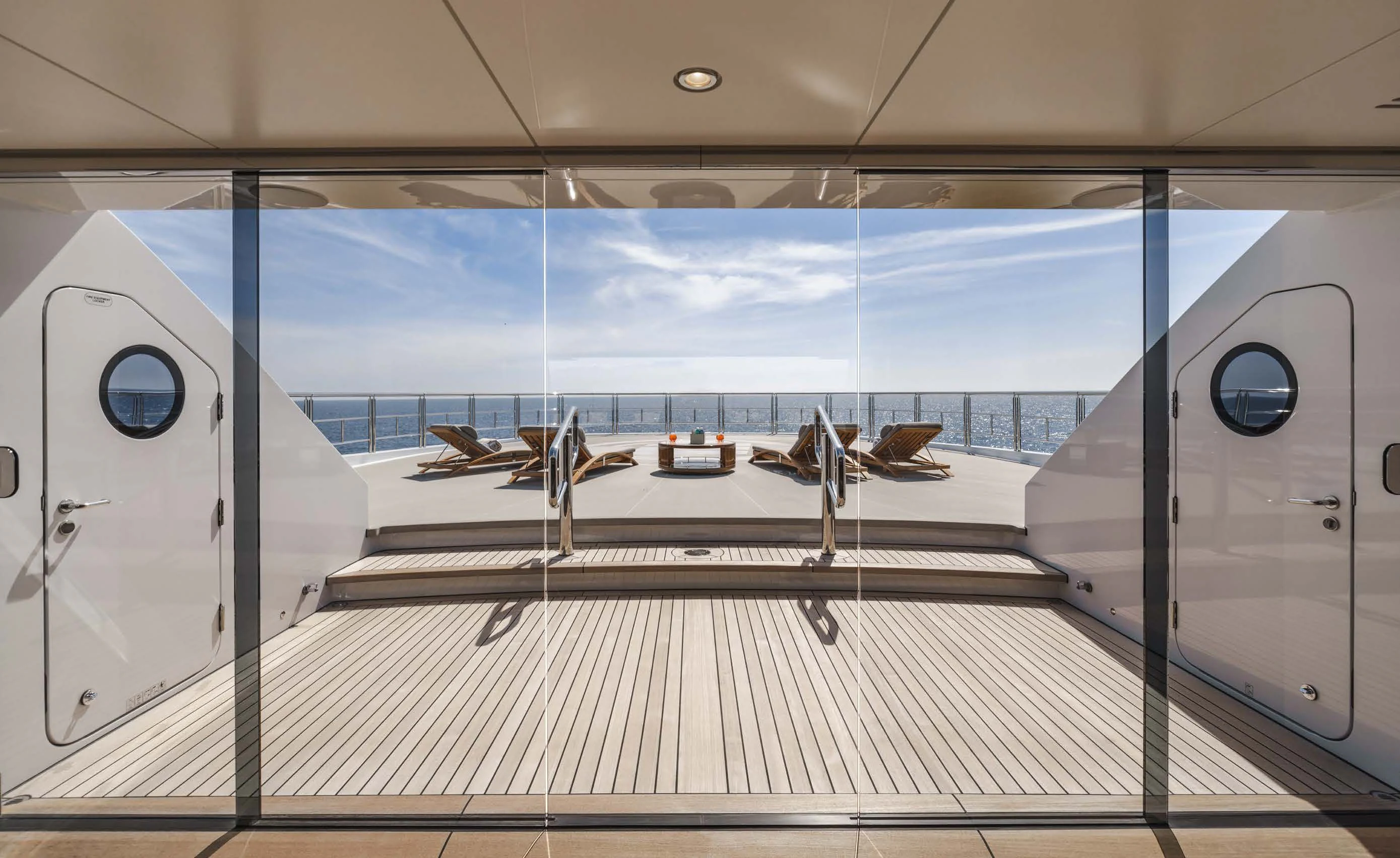 a boat on a deck aboard ENERGY Yacht for Sale