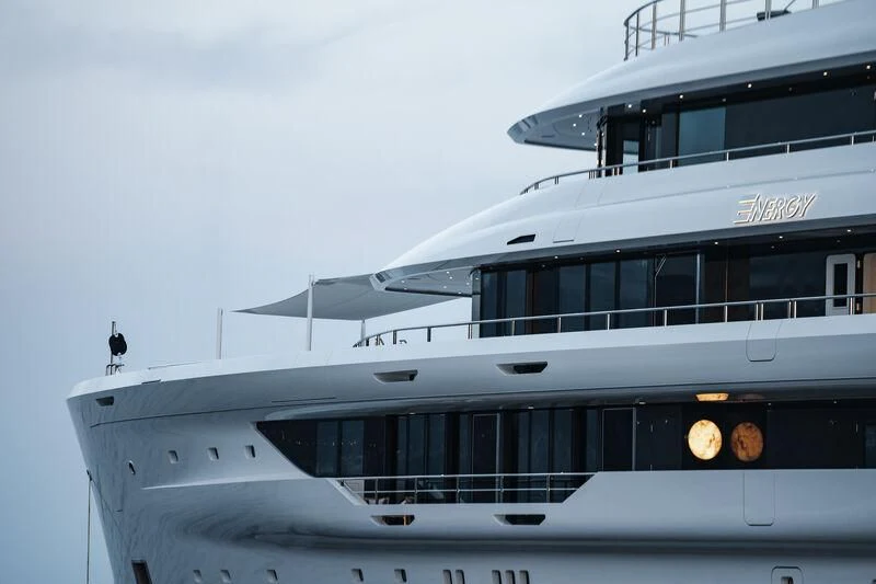 a large white yacht aboard ENERGY Yacht for Sale