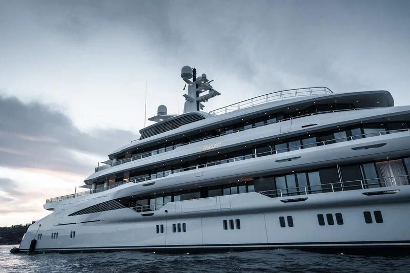 a large ship on the water aboard ENERGY Yacht for Sale