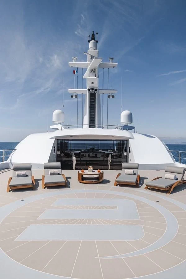 a space shuttle on a launch pad aboard ENERGY Yacht for Sale