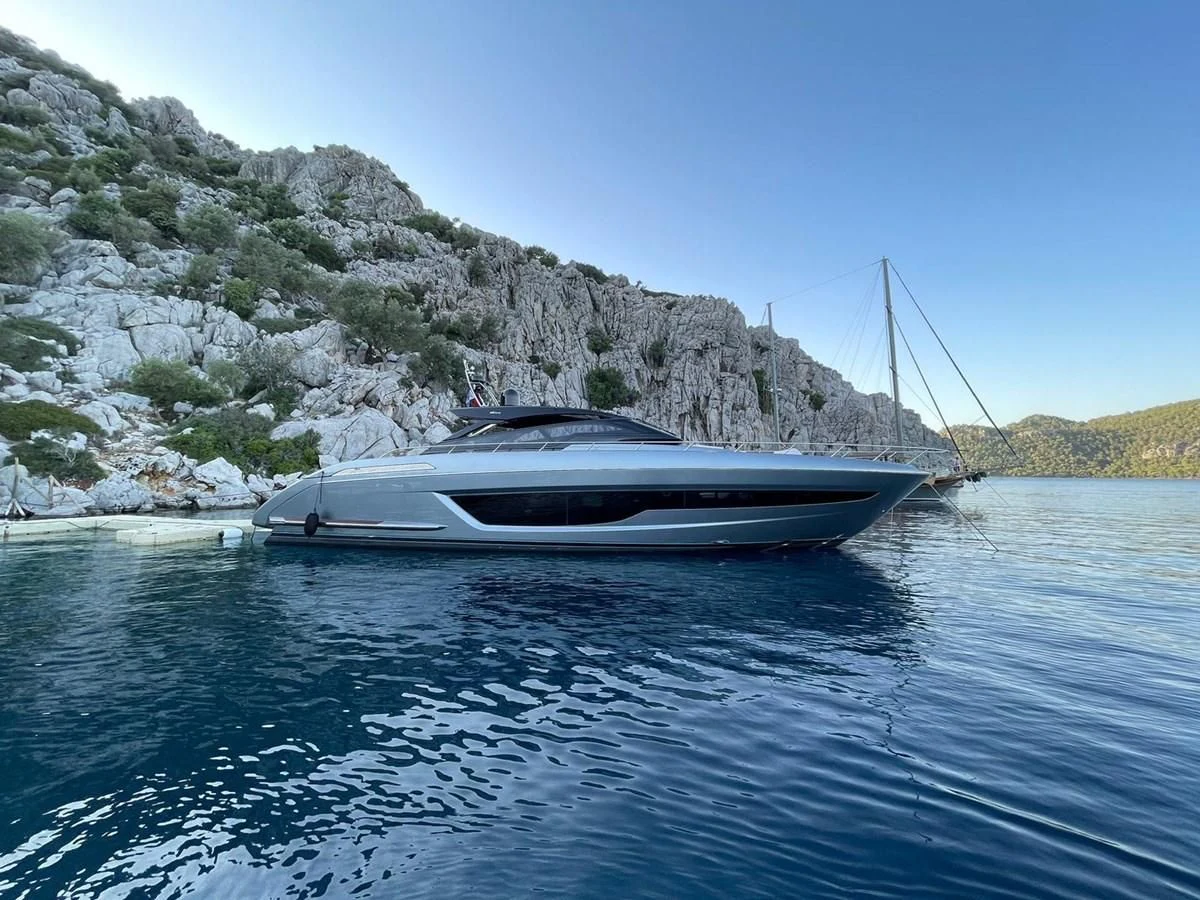 a boat on the water aboard RIVA 68' DIABLE Yacht for Sale