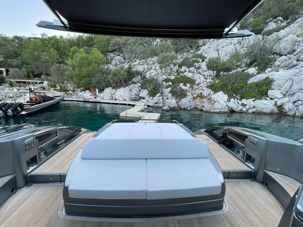 a boat on a body of water aboard RIVA 68' DIABLE Yacht for Sale