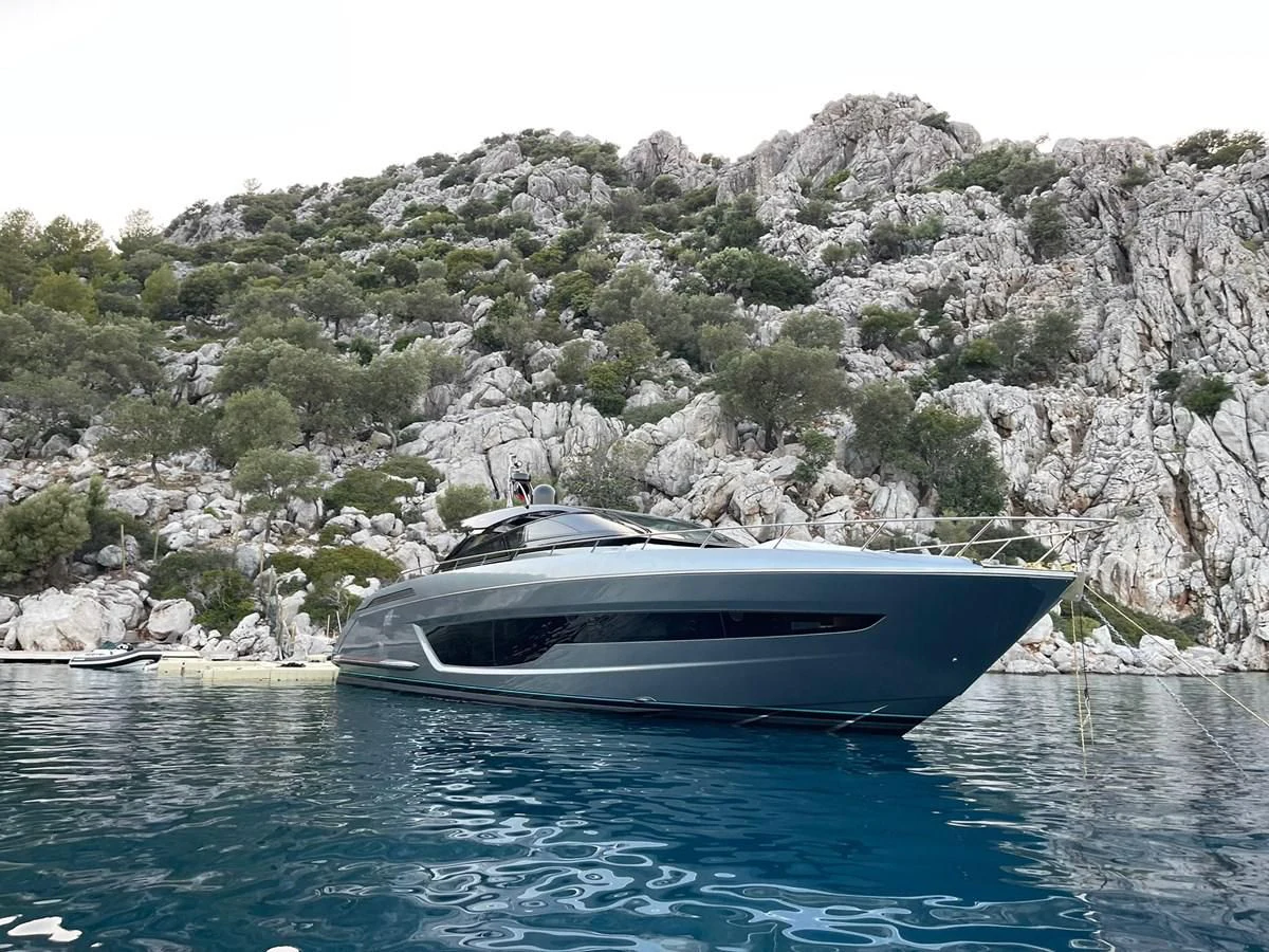 a boat on the water aboard RIVA 68' DIABLE Yacht for Sale