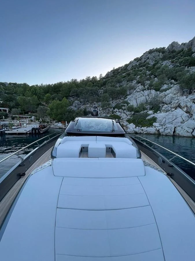 a boat on a river aboard RIVA 68' DIABLE Yacht for Sale