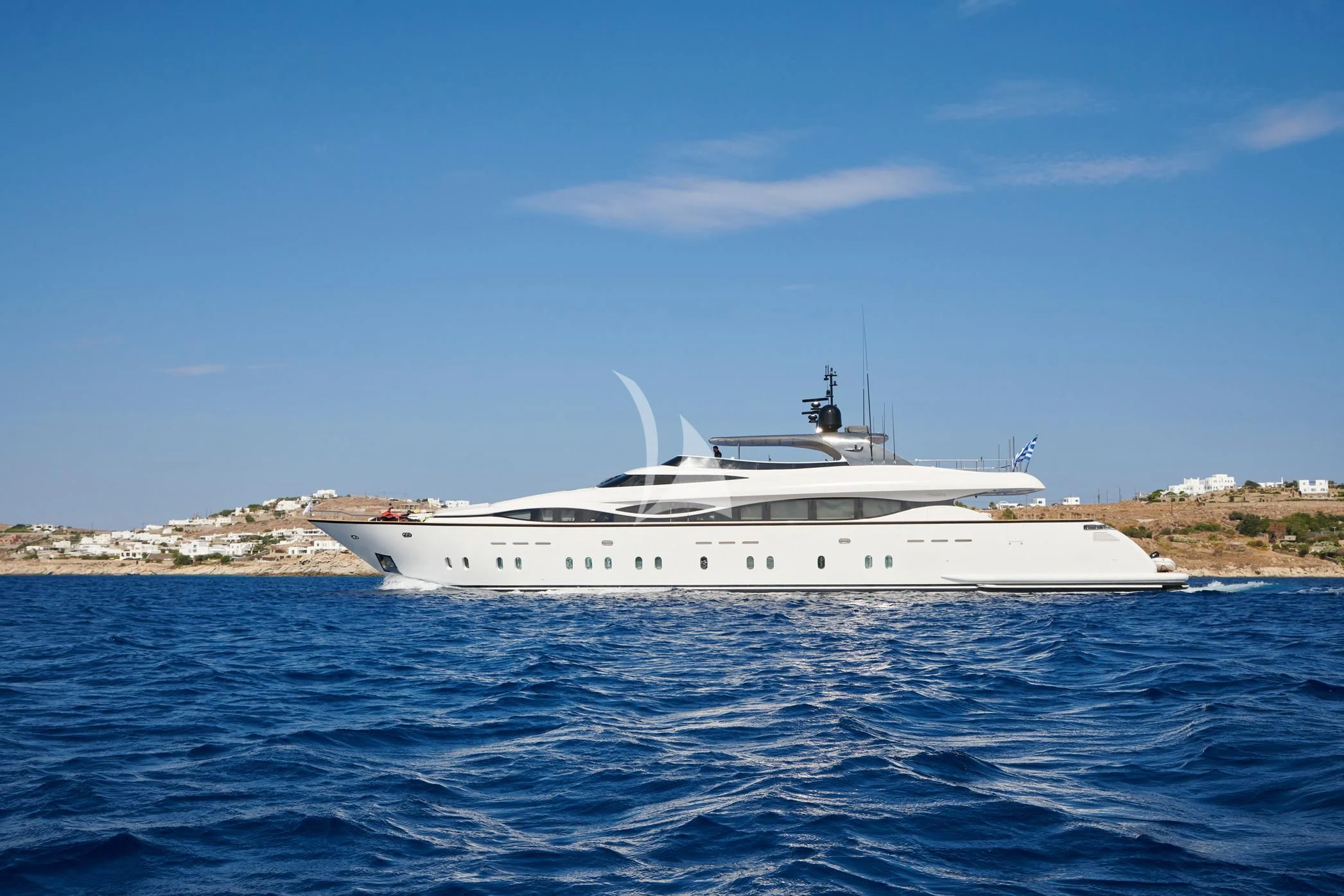 a white yacht in the water aboard PAREAKI II Yacht for Sale
