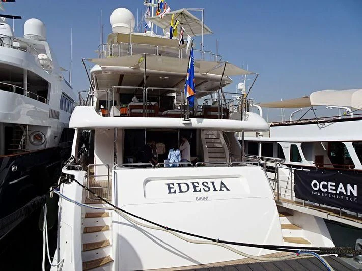 a boat with people on it aboard EDESIA Yacht for Sale