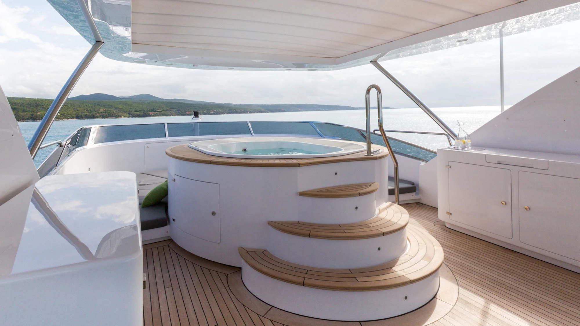 a boat on a deck aboard EDESIA Yacht for Sale