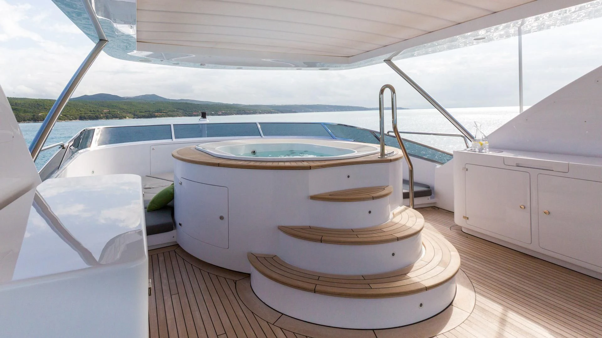 a boat on a deck aboard EDESIA Yacht for Sale