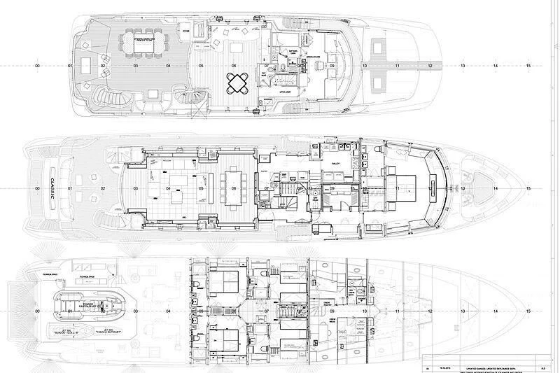 diagram, engineering drawing aboard EDESIA Yacht for Sale