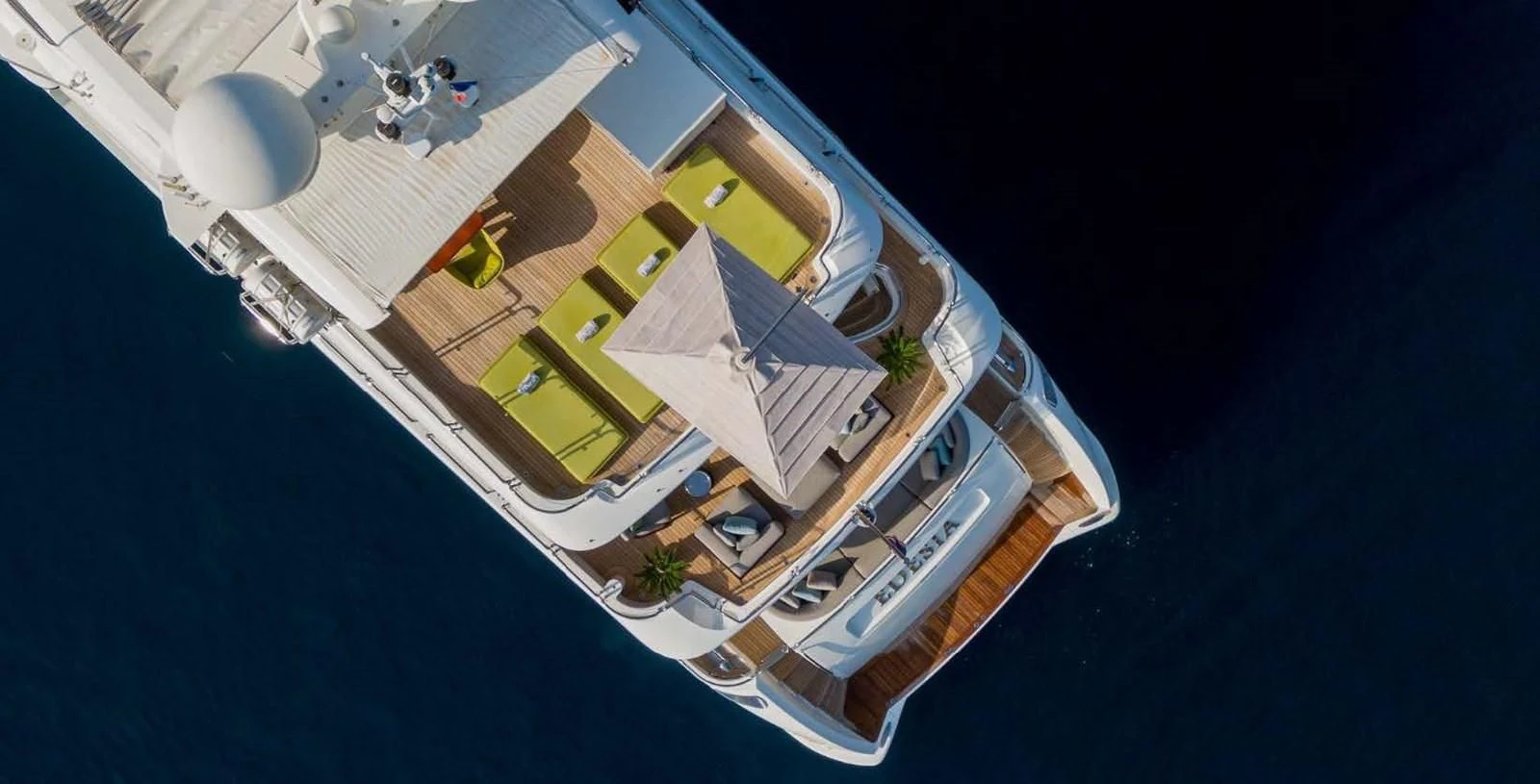 a satellite view of a planet aboard EDESIA Yacht for Sale