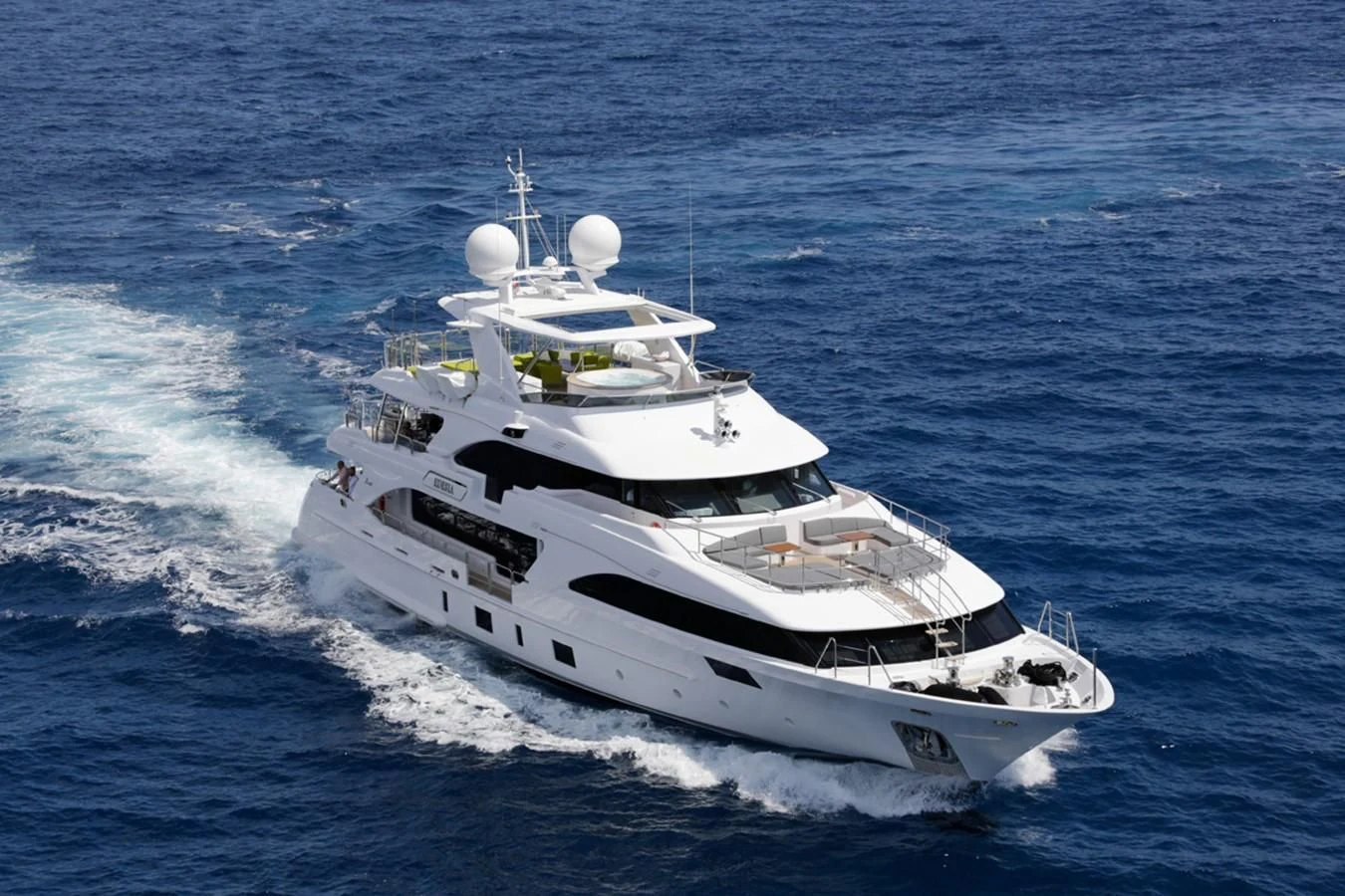 a white yacht on the water aboard EDESIA Yacht for Sale