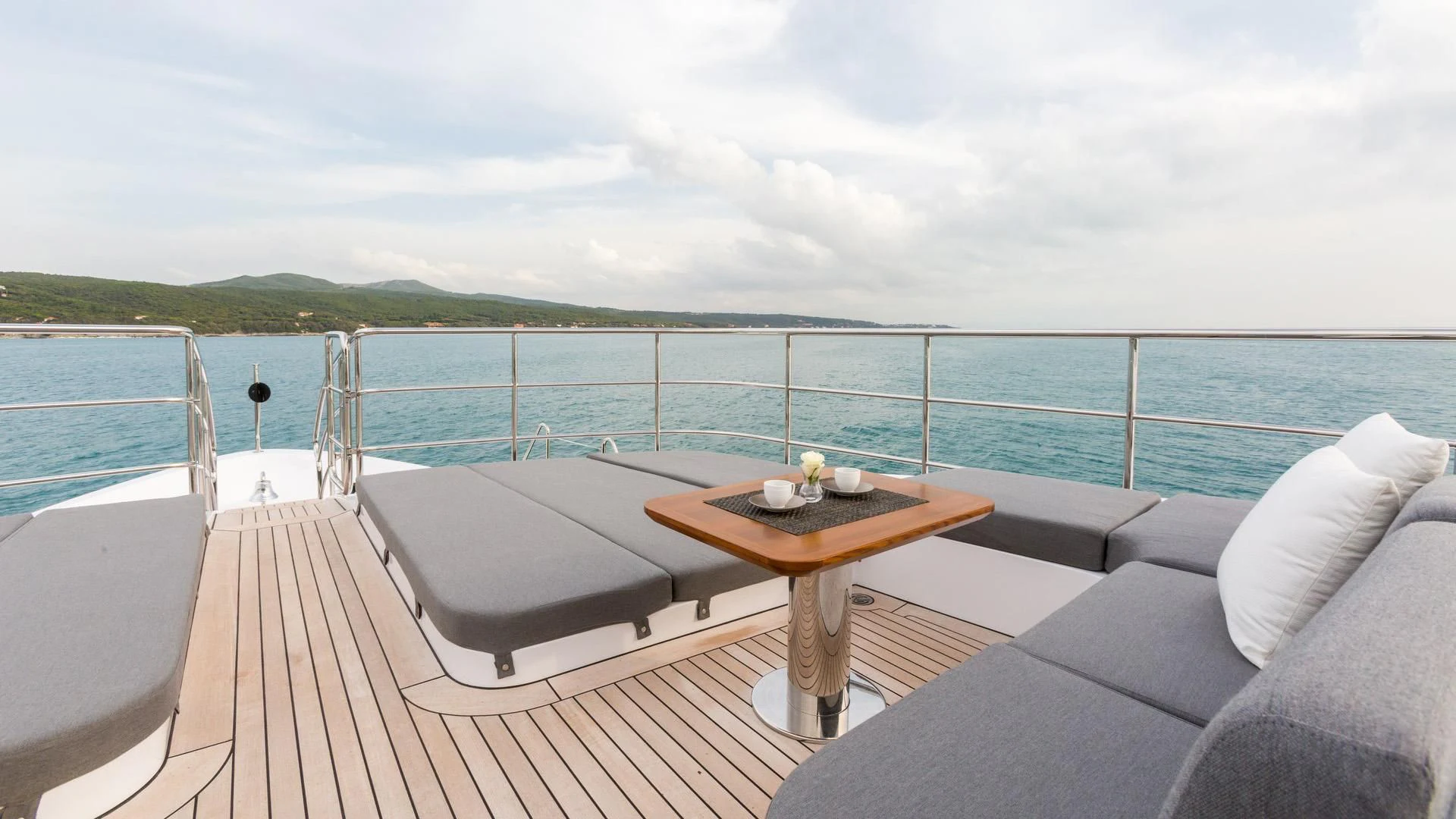 a table on a boat aboard EDESIA Yacht for Sale
