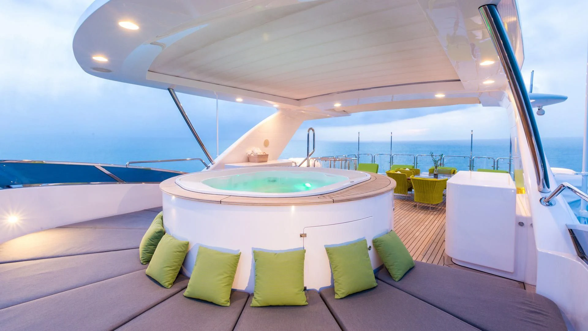 a large indoor swimming pool aboard EDESIA Yacht for Sale