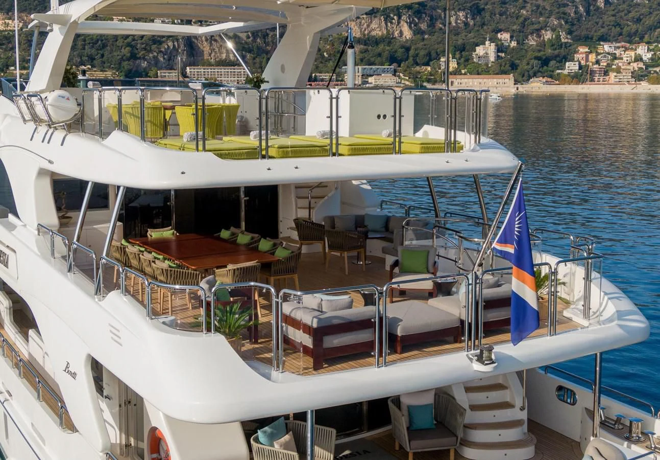a boat on the water aboard EDESIA Yacht for Sale