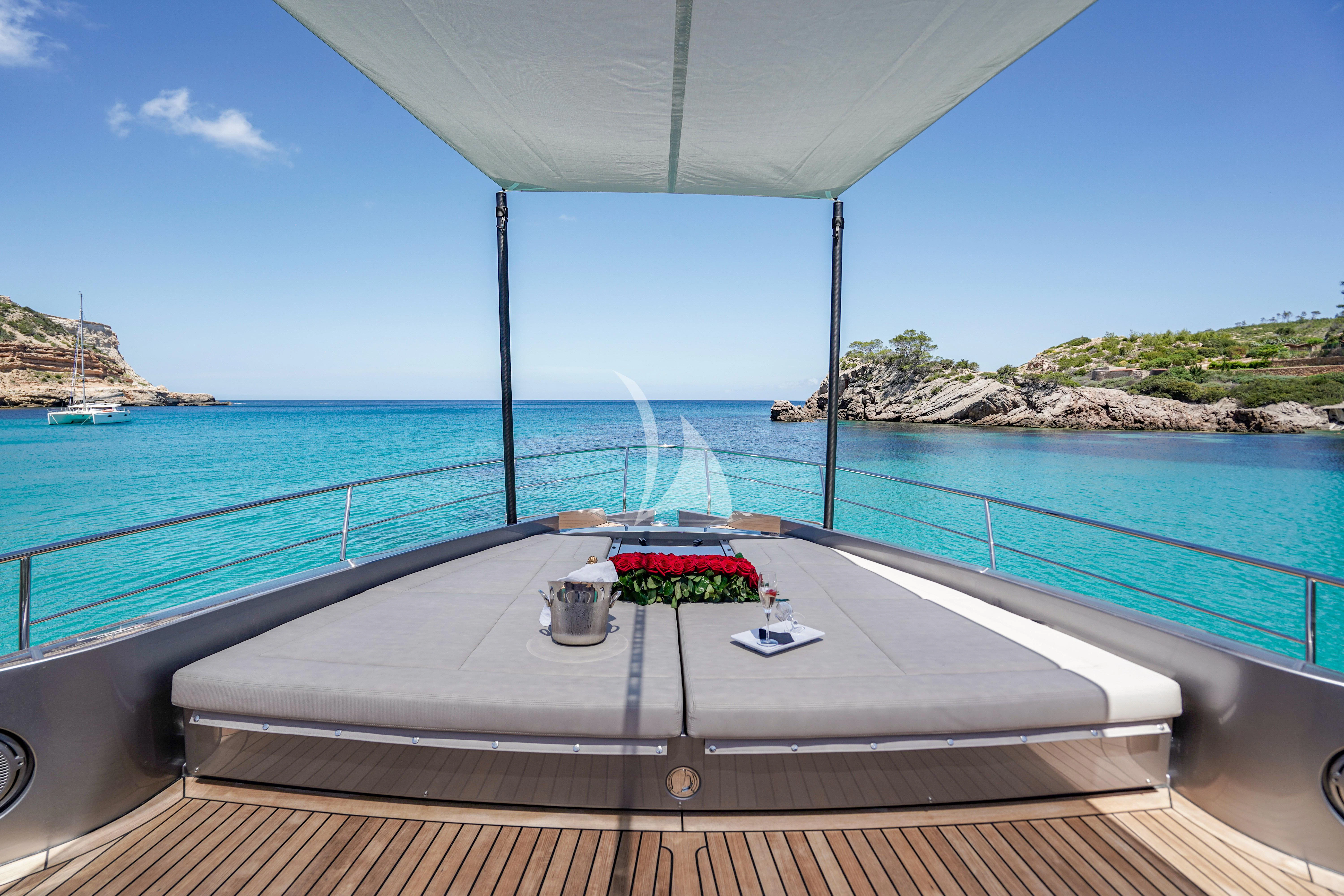a table on a boat aboard BEYOND Yacht for Sale