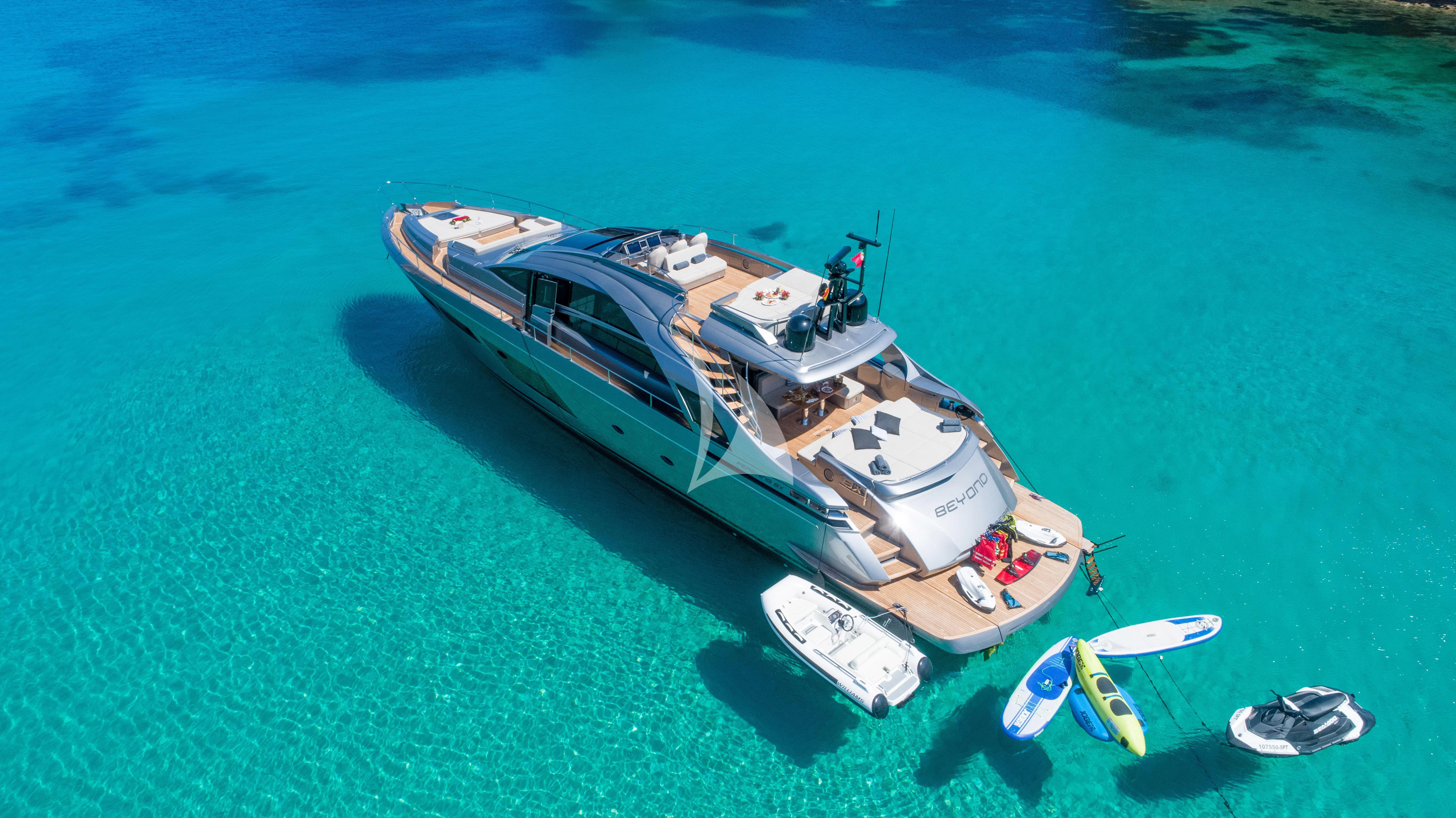 a car on a field aboard BEYOND Yacht for Sale
