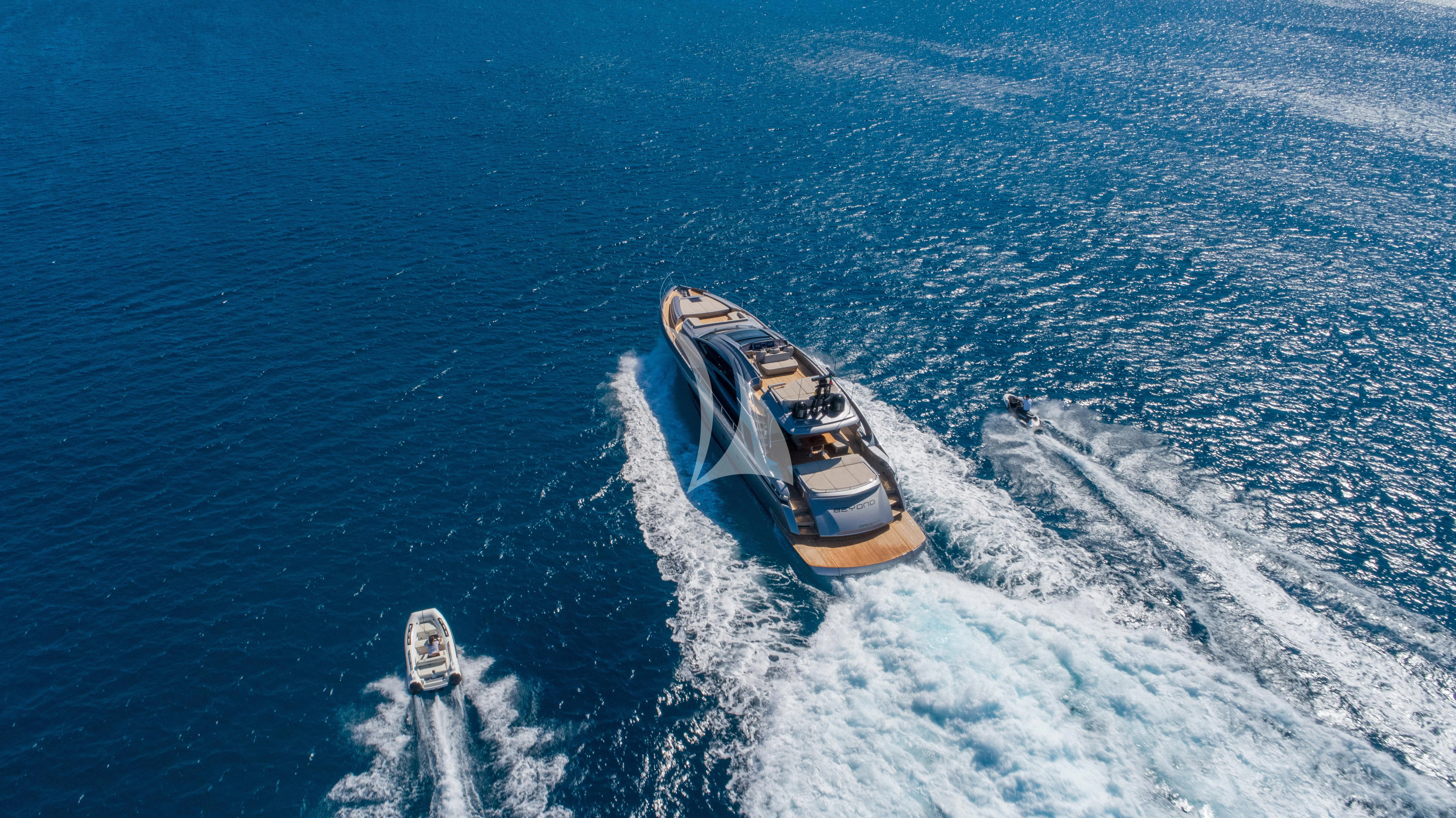 a boat in the water aboard BEYOND Yacht for Sale
