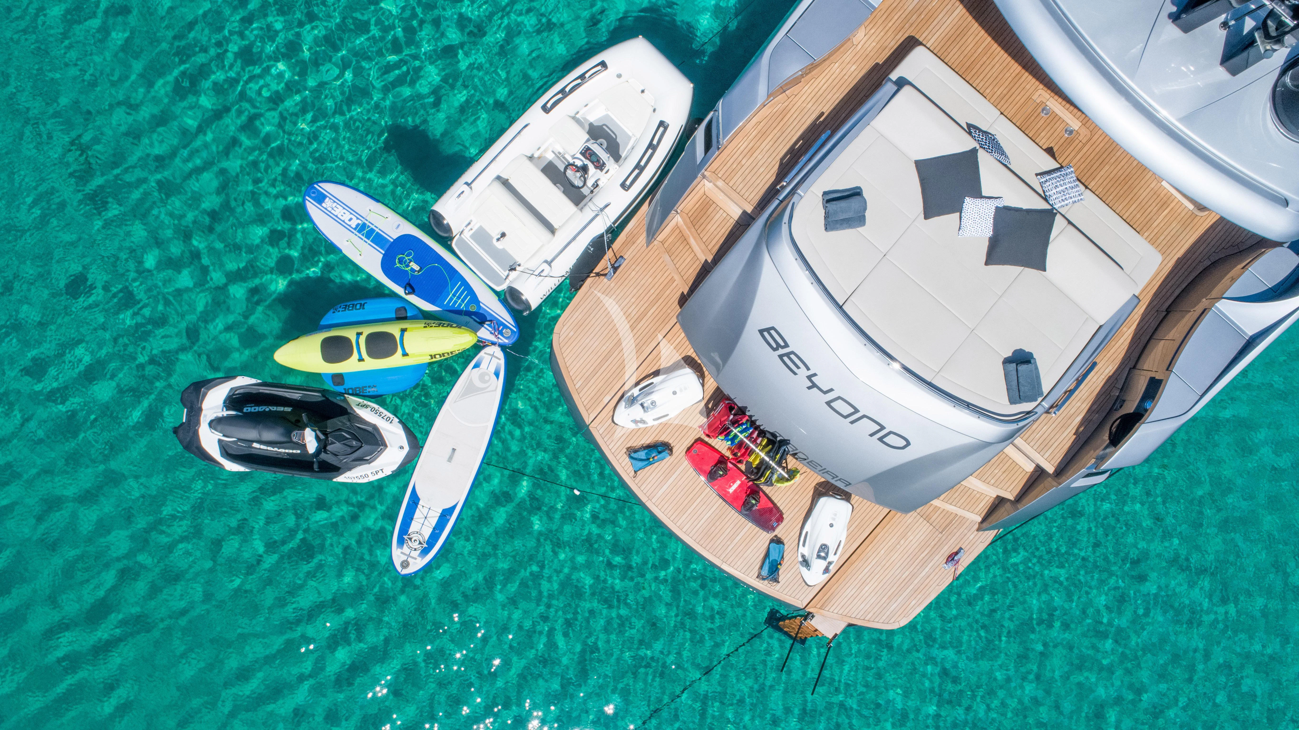 a model of a plane aboard BEYOND Yacht for Sale