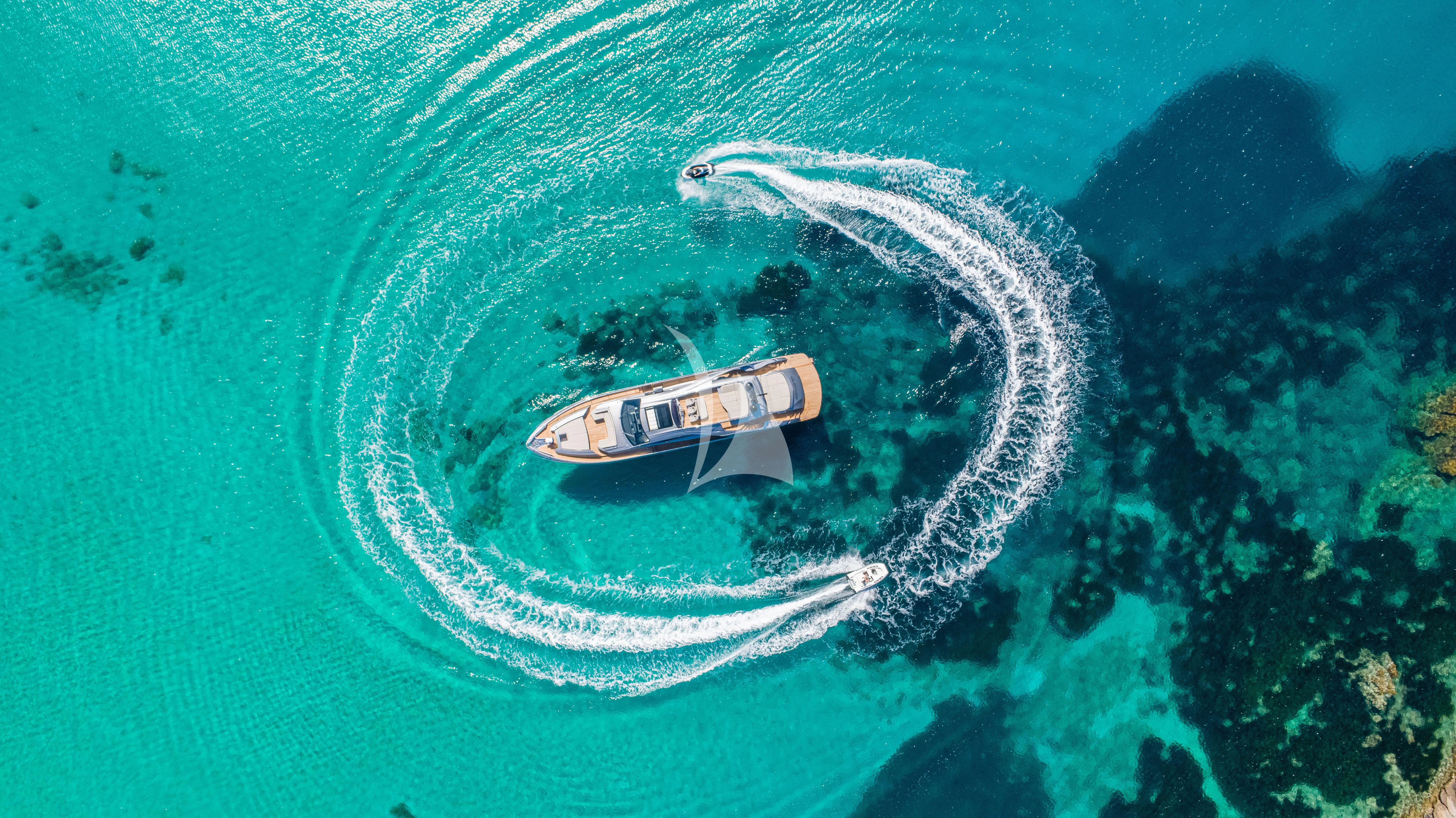 a boat in the water aboard BEYOND Yacht for Sale