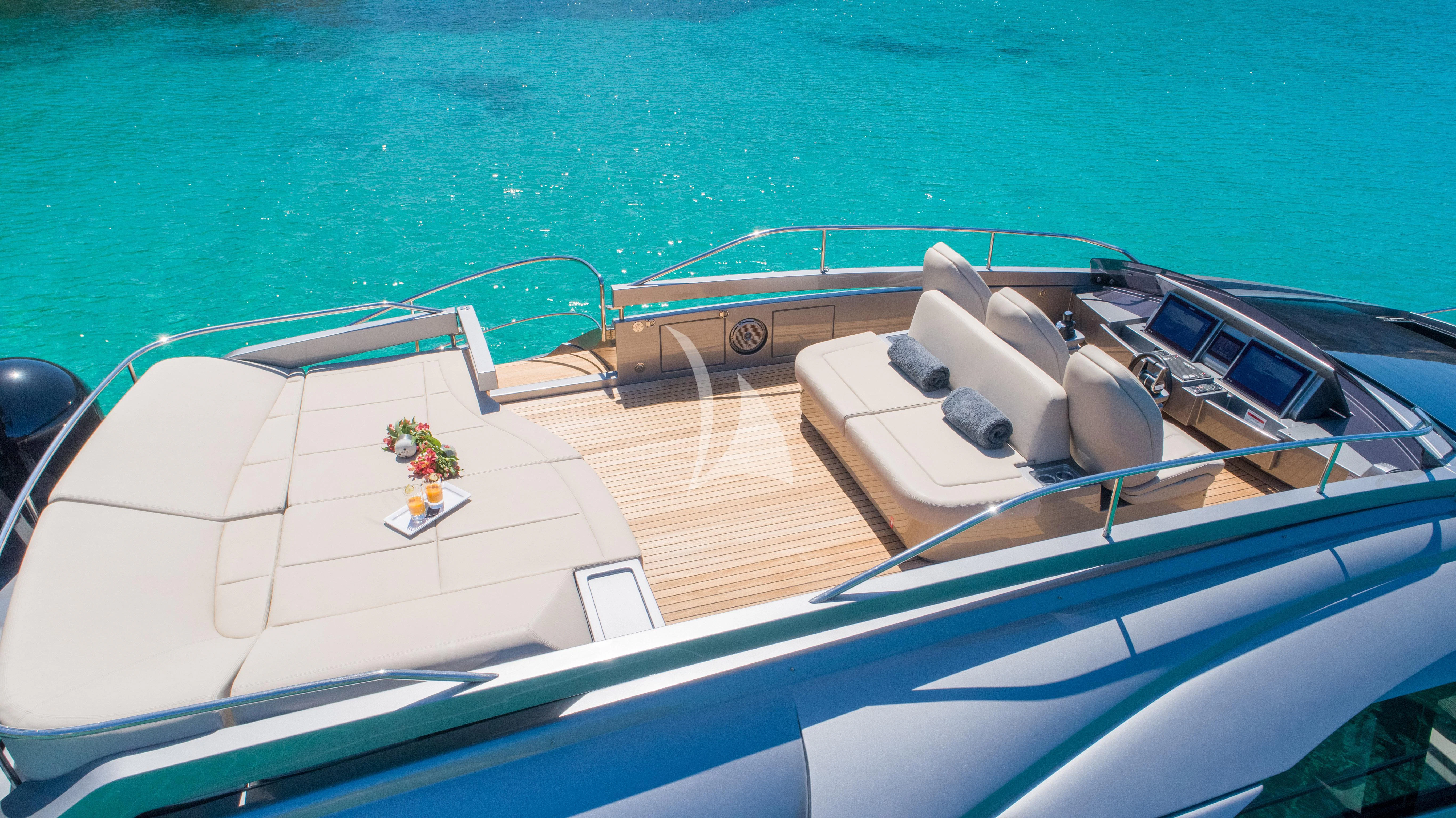 a boat on the water aboard BEYOND Yacht for Sale