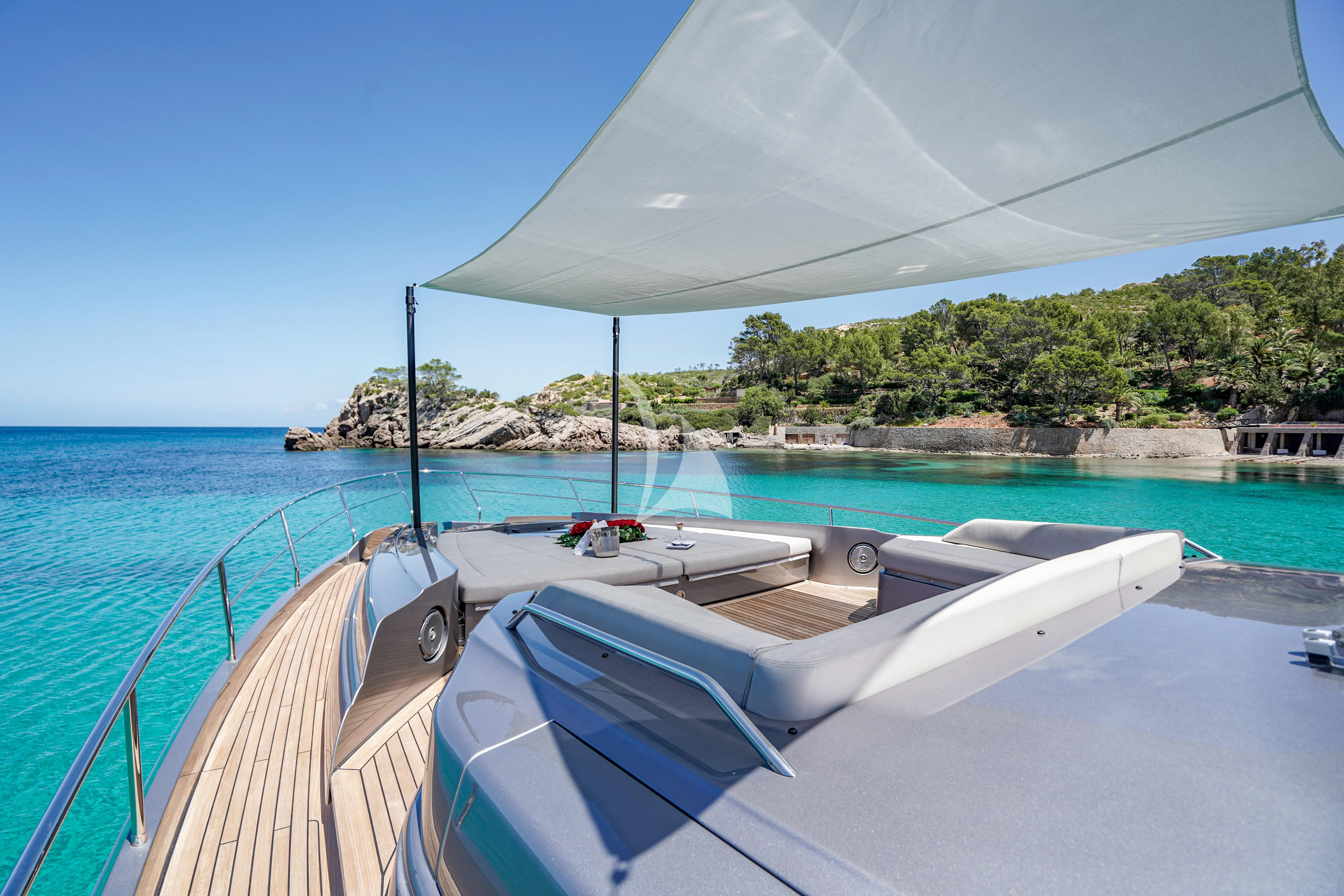 a boat on the water aboard BEYOND Yacht for Sale