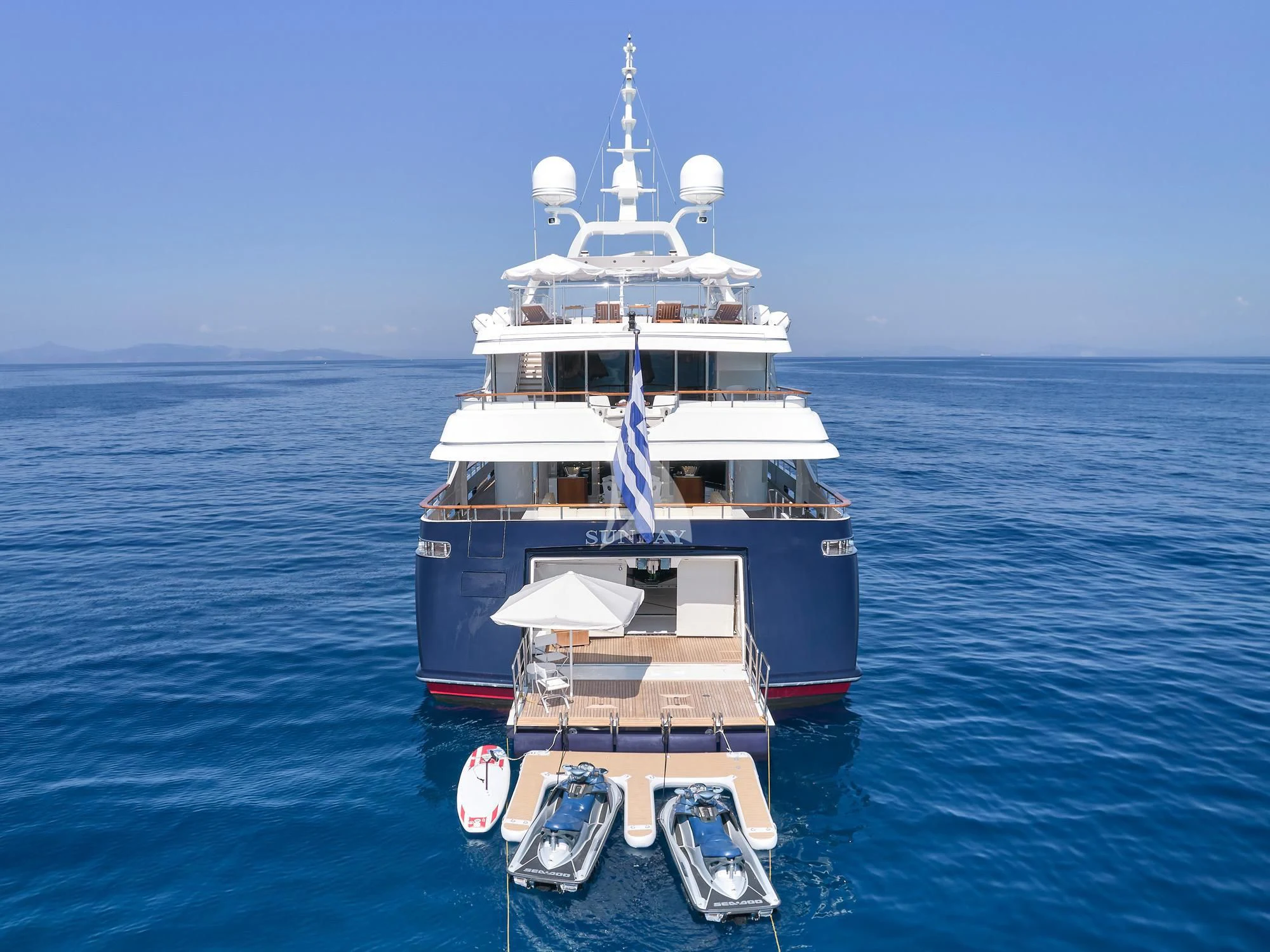 a boat on the water aboard SUNDAY Yacht for Charter