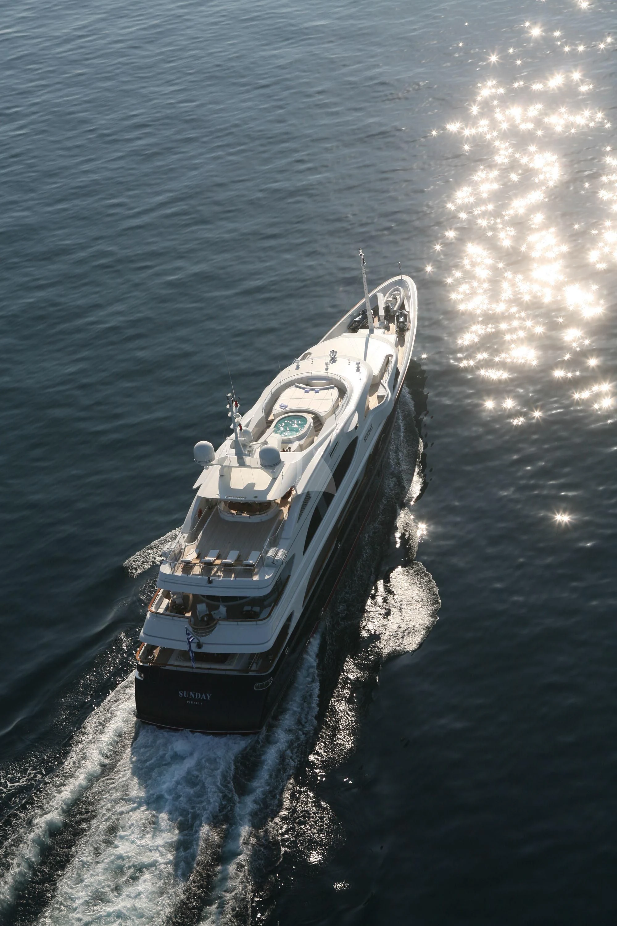 a boat on the water aboard SUNDAY Yacht for Charter