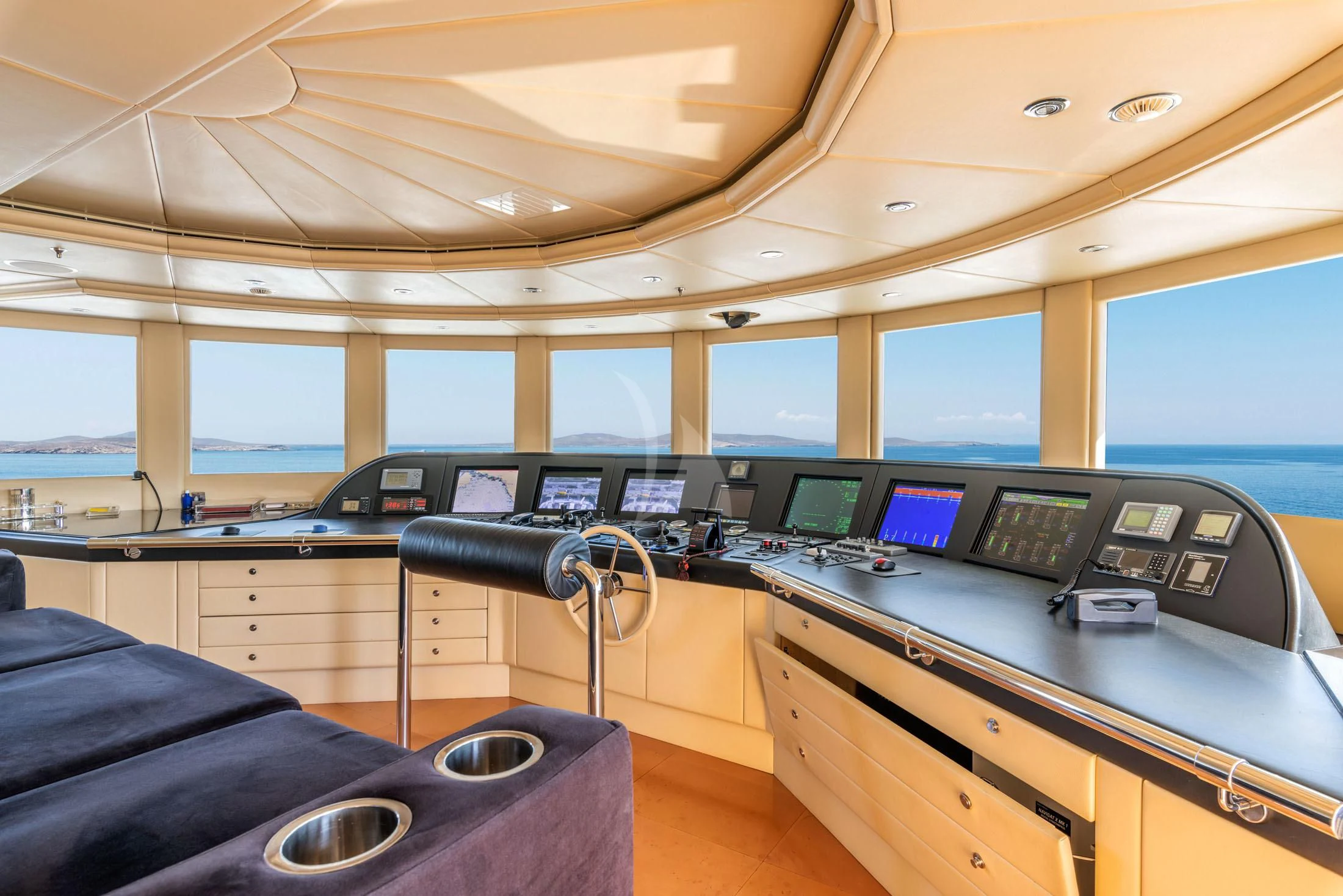 inside of a plane aboard SUNDAY Yacht for Charter