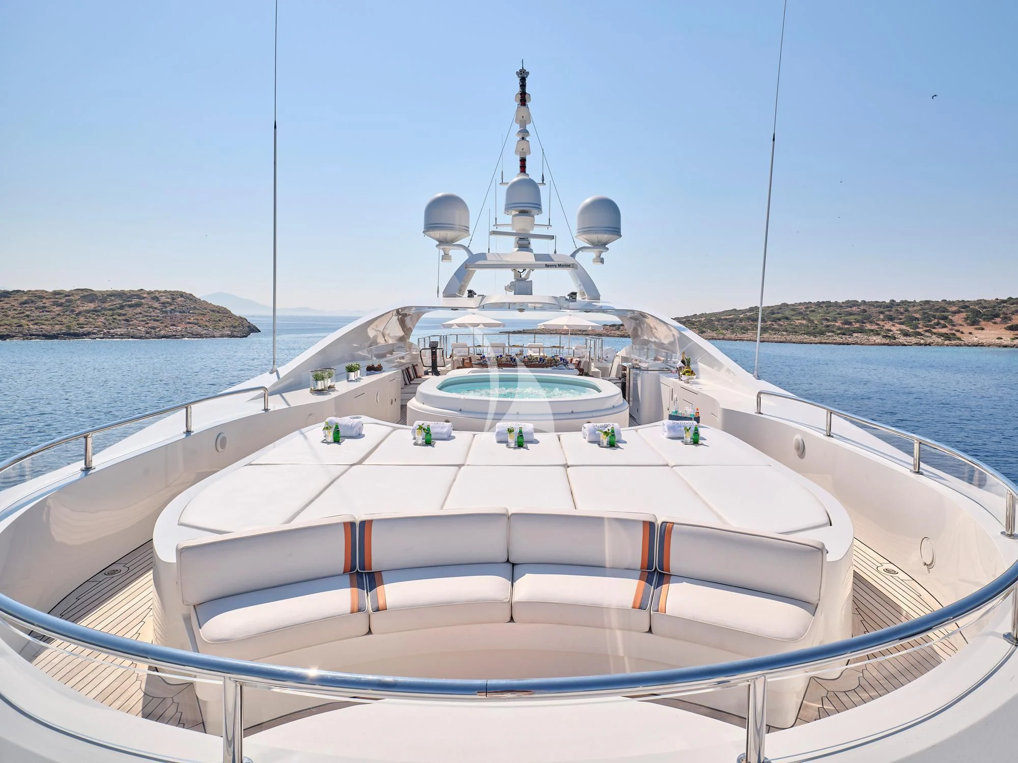 a boat on the water aboard SUNDAY Yacht for Charter