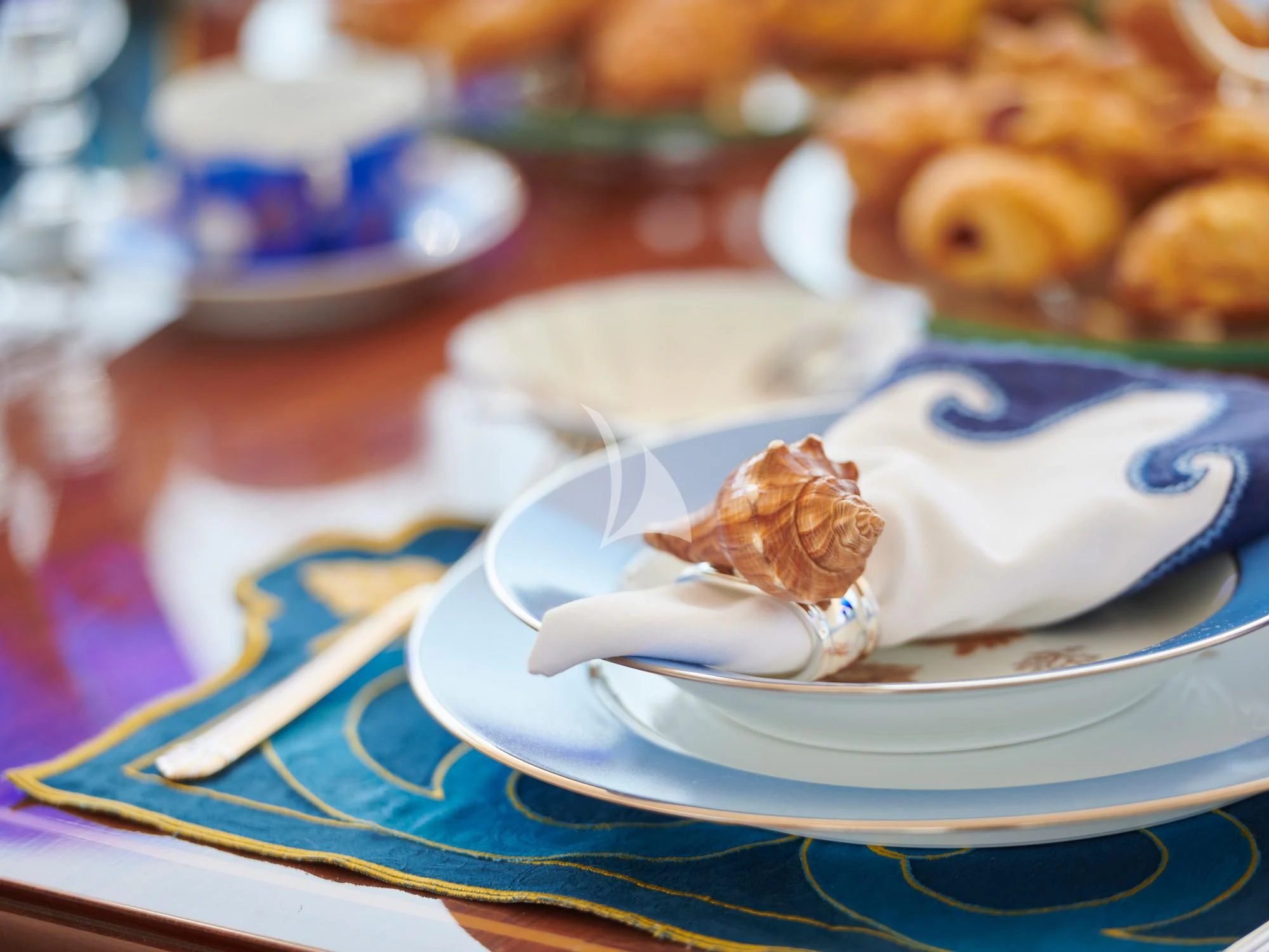 a plate of food aboard SUNDAY Yacht for Charter