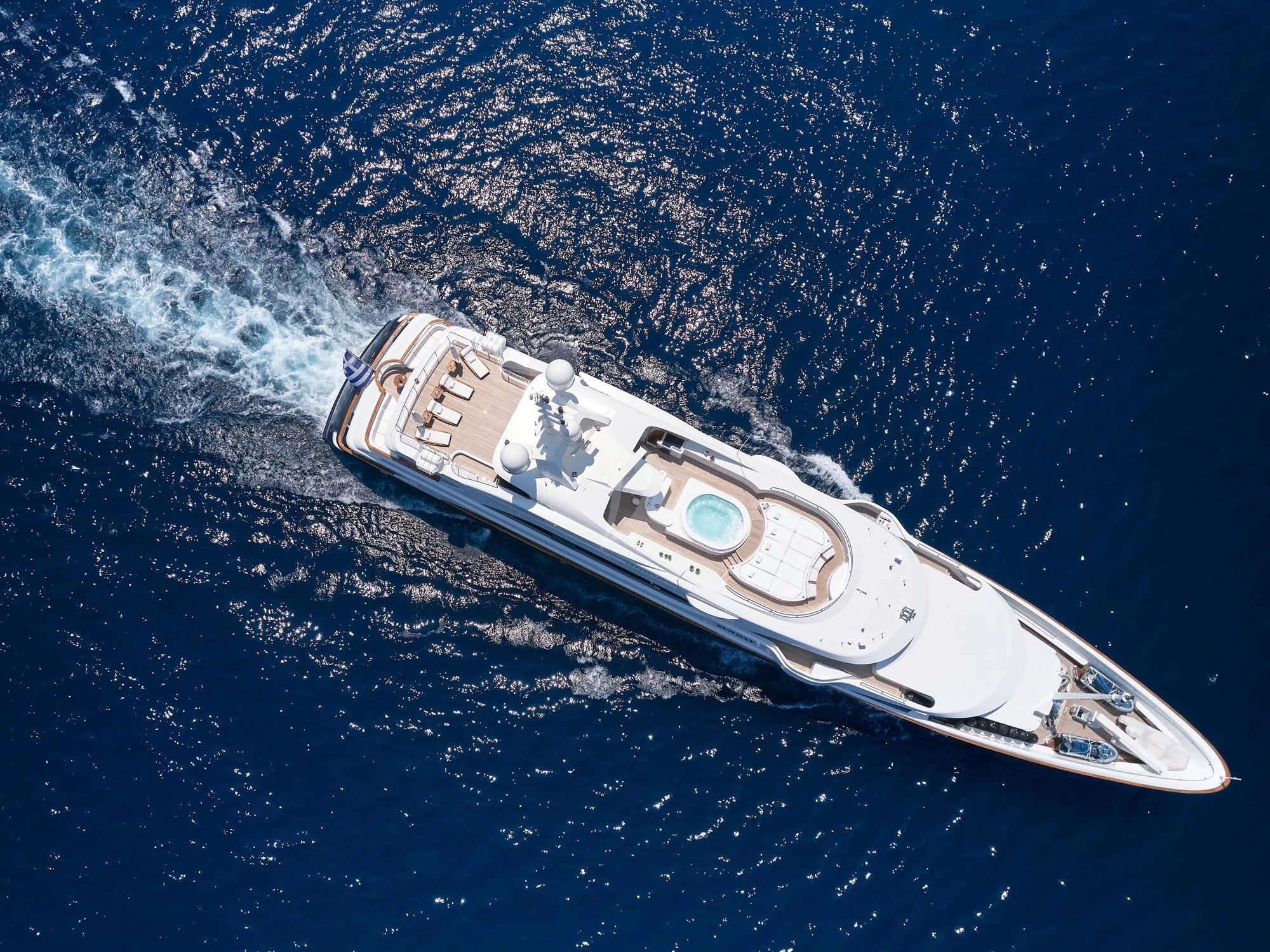a space ship in space aboard SUNDAY Yacht for Charter