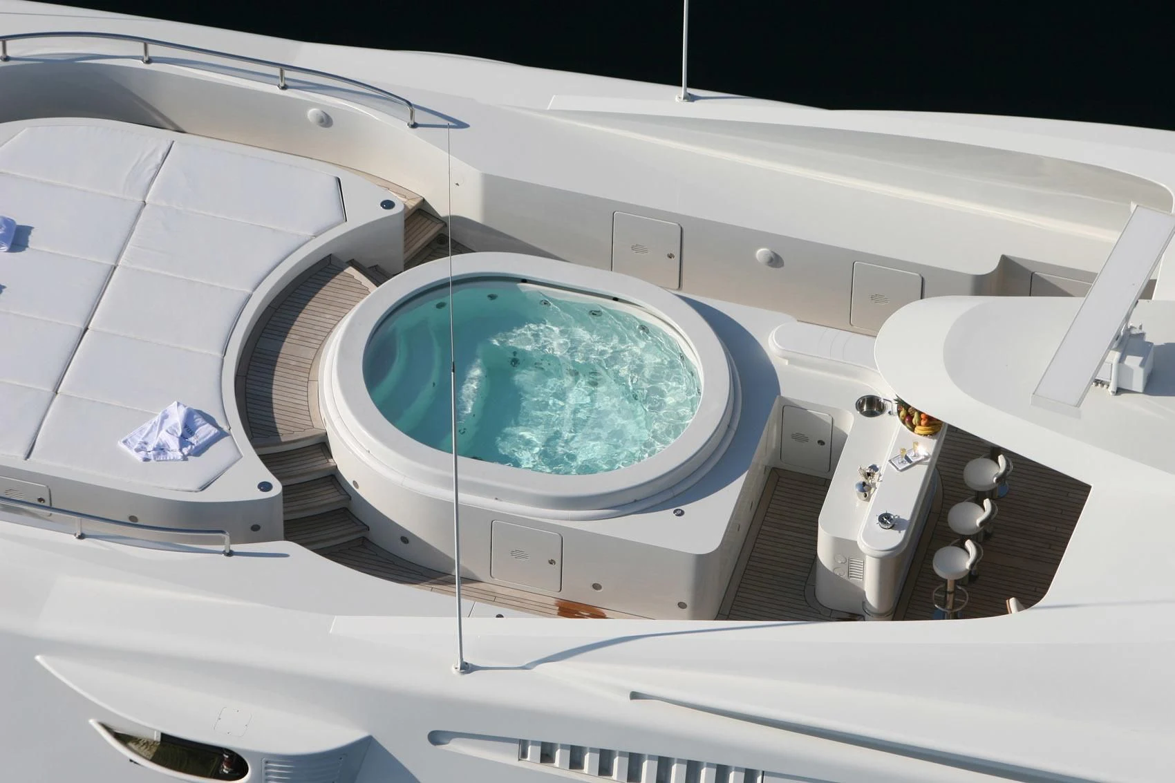 a view of the earth from the inside of a space ship aboard SUNDAY Yacht for Charter