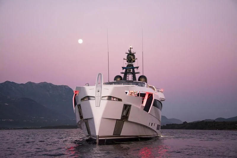 a boat in the water aboard AURORA Yacht for Sale