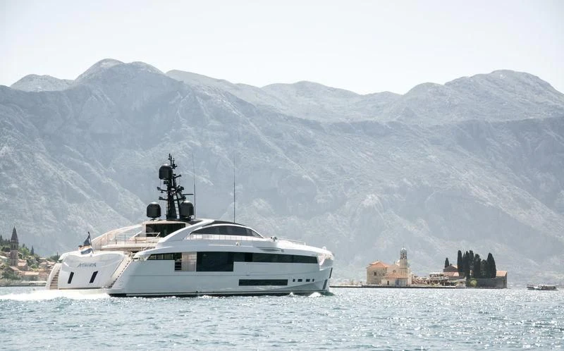 a boat on the water aboard AURORA Yacht for Sale