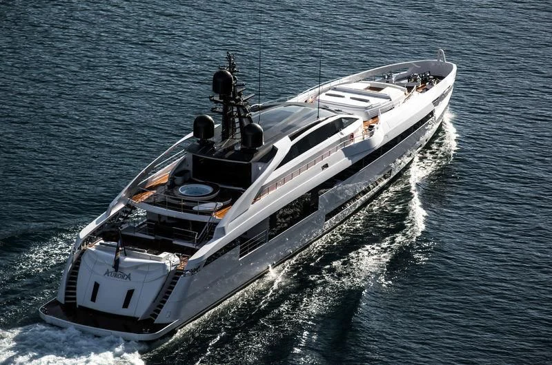 a boat in the water aboard AURORA Yacht for Sale