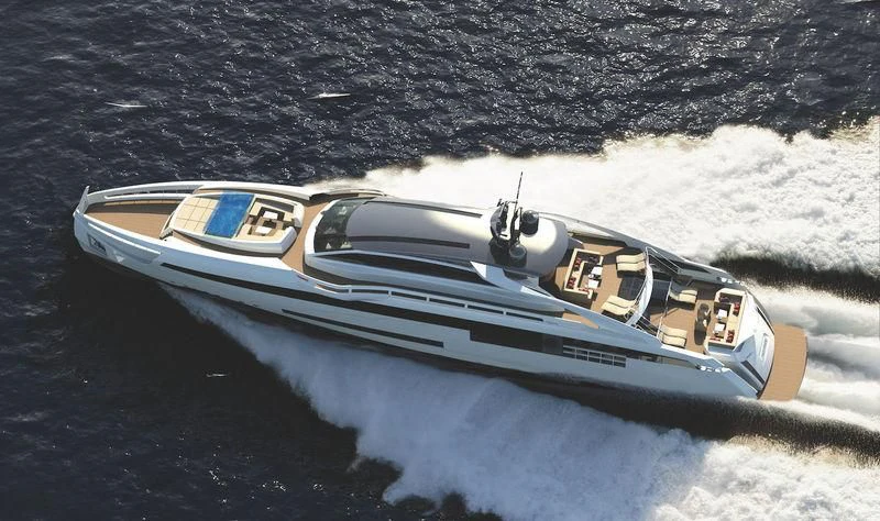 a car on a snowy road aboard AURORA Yacht for Sale