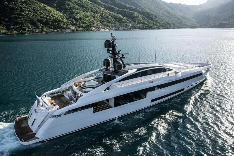 a boat on the water aboard AURORA Yacht for Sale