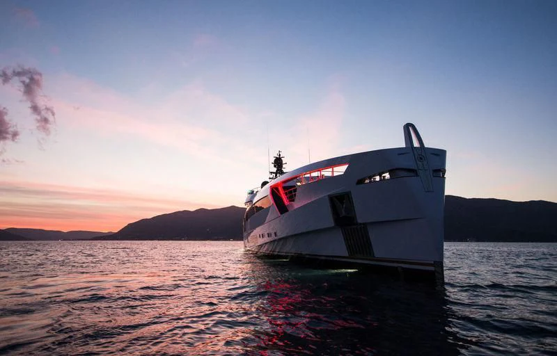 a boat in the water aboard AURORA Yacht for Sale