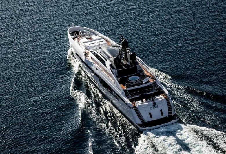 a boat sailing on the sea aboard AURORA Yacht for Sale
